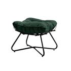 Puff Decorativo Sala de Estar Caim Base de Ferro Preto Suede Verde G41 - Gran Belo