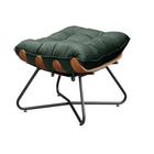 Puff Decorativo Sala de Estar Caim Base de Madeira Preto Suede Verde G41 - Gran Belo