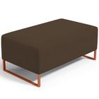 Puff Decorativo Sala De Estar Cléo 90cm Base De Ferro Cobre W01 Suede Marrom - Lyam Decor