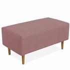 Puff Decorativo Sala de Estar Cléo W01 Pés Palito 90 cm Suede Rosê - Lyam Decor