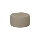 Puff Decorativo Sala De Estar Round PU Bege G45 - Gran Belo