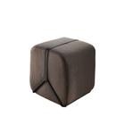 Puff Decorativo Slim Base Preto Fosco e Linho