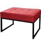 Puff Decorativos Sala Quarto Paris Veludo Vermelho Base Preta - Shop das Cabeceiras