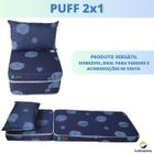 Puff Dobrável de Espuma Solteiro 2x1 - Multiuso Poltrona e Colchão - Acompanha 1 Almofada - Luckspuma - Ideal para Viagens e Acomodação de Visitas