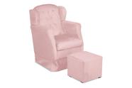 Puff E Poltrona Amamentação Balanço Quarto Baby Suede Rosa Bebe - INCASA DECOR - Doce Lar Decorações