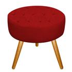 Puff Fernanda Palito Mel Sala Decor Quarto Recepção Suede Vermelho - DAMAFFE MÓVEIS