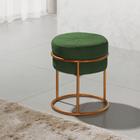 Puff Industrial Istambul Veludo Verde Base em Ferro Cobre