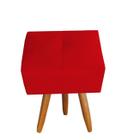 Puff Malu Decorativo Pés Palito Suede Vermelho - D'Classe Decor