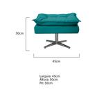 Puff Opala Base Giratória de Metal Sala Decor Quarto Recepção Suede Azul Turquesa - KDACanto Móveis