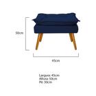 Puff Opala Palito Mel Quarto Decor Recepção Suede Azul Marinho - KDACanto Móveis