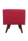 Puff Pé Palito Quadrado Não é Segredo Suede Liso Vermelho 40x45