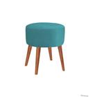 Puff Puf Banqueta Magnus Azul Turquesa 4 Pés Palito - Decore.Com