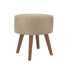 Puff Puf Banqueta Magnus Suede Bege 4 Pés Palito - Decore.Com