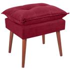 Puff Puf Opall Pes Palito 55x40cm Suede Vermelho MPassos - Passos Móveis