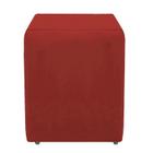 Puff Puf Suede Vermelho Decorativo Quadrado Super - Decore.Com