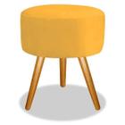 Puff Pufe Banco Banquinho Magnus Decorativo Suede Amarelo - Decore.Com