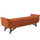 Puff Recamier Decorativo com Pés em Madeira 140 cm Itália P05 Bouclê Terracota - Lyam Decor