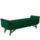 Puff Recamier Decorativo com Pés em Madeira 140 cm Itália P05 Bouclê Verde - Lyam Decor