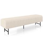 Puff Recamier Decorativo com Pés Industrial 140cm Novara P05 Linho Creme - Lyam Decor