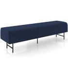 Puff Recamier Decorativo com Pés Industrial 160cm Novara P05 Veludo Azul Marinho - Lyam Decor