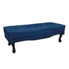 Puff Recamier Retrô Luis Xv Captonê para Quarto Vicenza 90cm Suede Azul Marinho S04 - D'Rossi