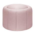 Puff Redondo Orgânico Resistente Flora 45x45 Bouclê - SOFA STORE