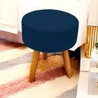 Puff Redondo para Sala e Quarto Palito Mel Suede Azul Royal - WeD Decor - W&D Decor