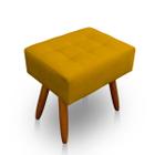 Puff Retangular New para Sala e Quarto Suede Amarelo - LH Decor