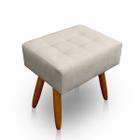 Puff Retangular New para Sala e Quarto Suede Bege - LH Decor