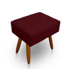 Puff Retangular New para Sala e Quarto Suede Bordo - LH Decor