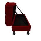 Puff Retro Luiz XV Baú Suede Vermelho 1,4 M para Sala Estar - ATUAL ESTOFADOS