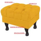 Puff Retro Luiz XV sem Baú Suede Amarelo 50 para Quarto