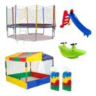 Pula Pula 3m + Piscina C/ Bolinhas 1,50m+ Escorrega M + Gangorra 2l - ROTOPLAY BRINQUEDOS