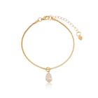 Pulseira Banhado a Ouro 18k 18 cm Choker Corrente Cristal