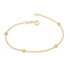 Pulseira banhado ouro 3x 24k 18k e 22k feminina bolinha fio cadeado com globos vazados rommanel 550488