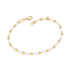 Pulseira  banhado ouro 3x 24k 18k e 22k  feminina de bolinha esferas e pérolas rommanel 19 cm 17 cm 552114