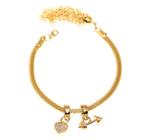 Pulseira Berloque Amor Pelo Esporte Halter Folheado Ouro 18k