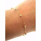 Pulseira Bolinha Feminina Adulto 4mm Em Ouro 18k 750