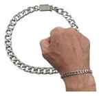 Pulseira Bracelete Aço Inox Prata 17 A 21cm Vários Modelos