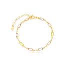 Pulseira c/ Pedras Retangulares Coloridas - Ouro 18k