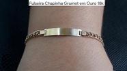 Pulseira Chapinha Ouro 18 Kilates Imfantil 17Cm Peso 5 Gramas 4 mm