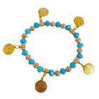 Pulseira Cigana ul Clara Cristal E Silicone Com Moedas