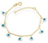 Pulseira Com Corrente Com Palito E Navete Olho Grego 6mm