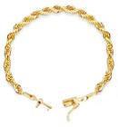 Pulseira Cordão Baiano com Fecho Canhão Masculina 18cm Banhada a Ouro