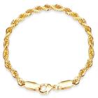 Pulseira Cordão Baiano Feminina 18cm Banhada a Ouro