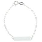 Pulseira Criança Infantil Prata 925 15,5 Cm C/ Chapa 5x22 Mm