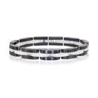 Pulseira de Aço Inoxidável Preto e Branco Link, 8