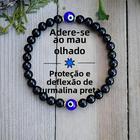 Pulseira De Mau Olhado De Turmalina Preta, Cristal De Cura, Alívio Do Estresse, Escudo De Energia