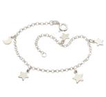 Pulseira De Prata Com 1 Lua e 4 Estrelas