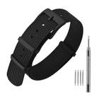 Pulseira de relógio ANNEFIT Nylon 20 mm à prova d'água com fivela preta